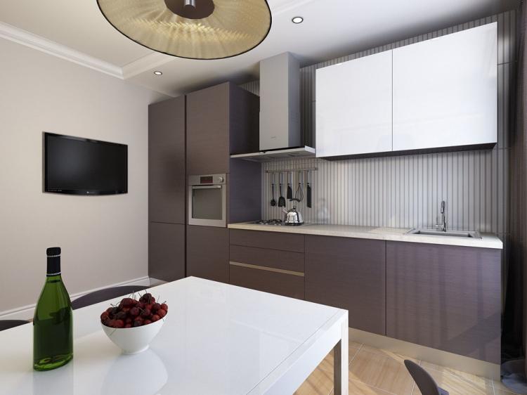 Cuisine 10 m² dans le style du minimalisme - Design d'intérieur