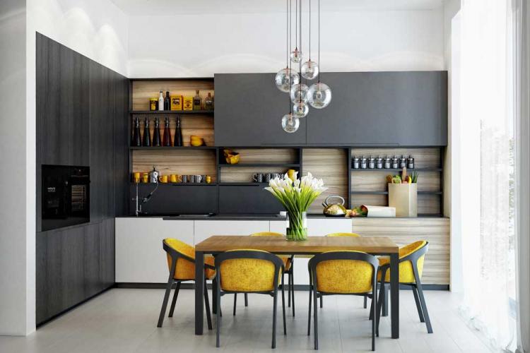 Cuisine 10 m² dans un style moderne - Design d'intérieur
