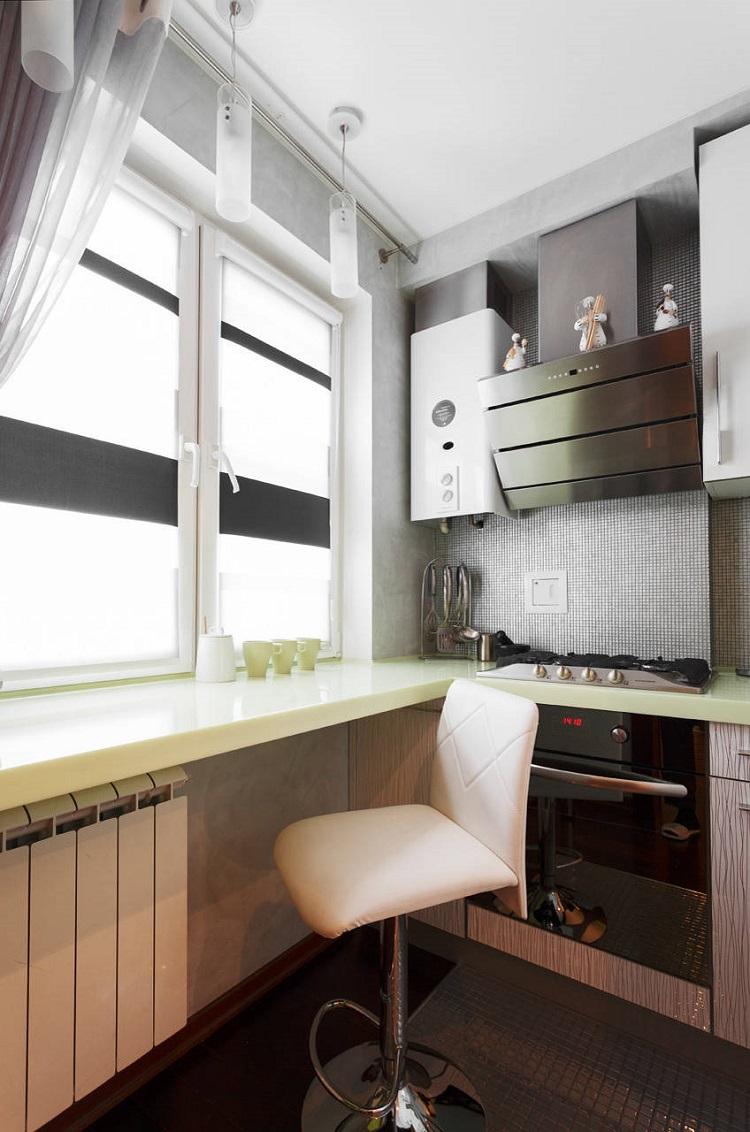 Appui de fenêtre fonctionnel - Cuisine design 6 m²