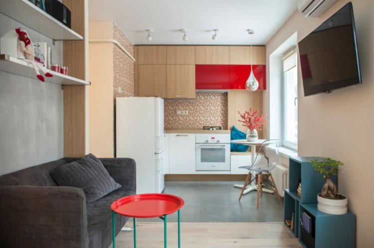 Cuisine marron 8 m² - Design d'intérieur