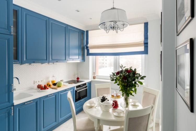 Cuisine bleue 8 m² - Design d'intérieur