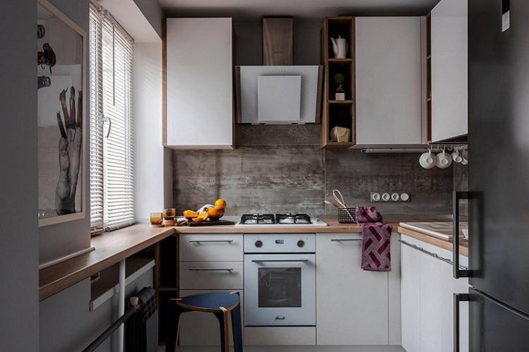 Rebord de fenêtre fonctionnel - Cuisine design 8 m²