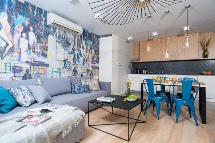 Couleurs - Cuisine-salon design 20 m².