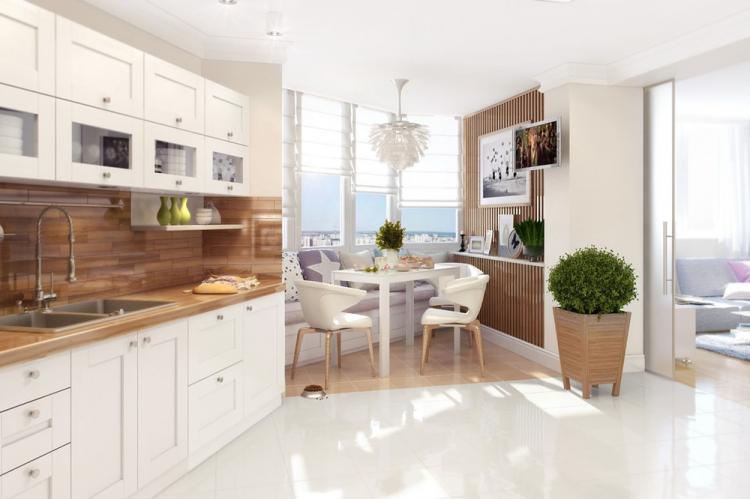 Cuisine de style scandinave beige - Design d'intérieur