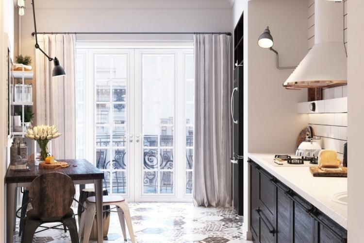 Rideaux et textiles - Conception de cuisine de style scandinave