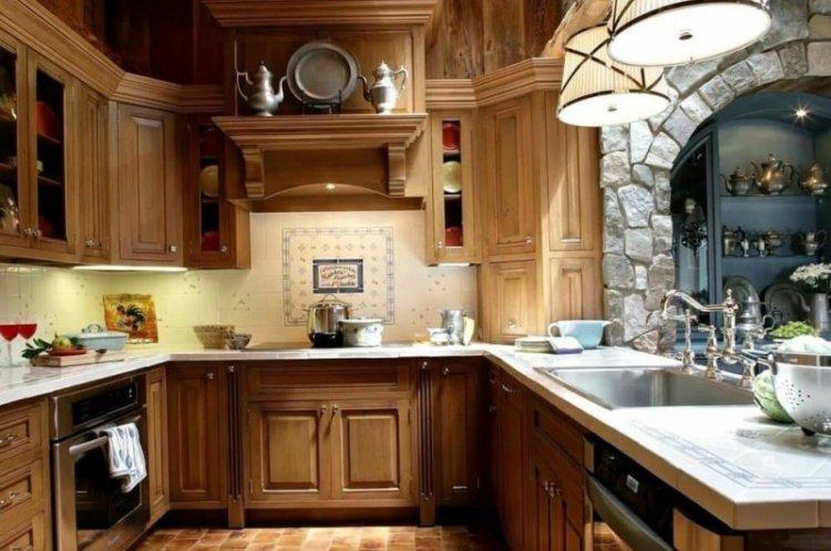 Cuisine de style campagnard marron - Design d'intérieur