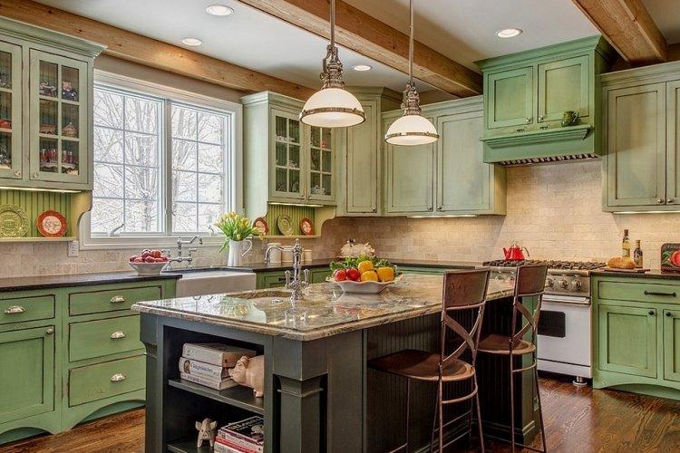 Country Green Kitchen - Design d'intérieur