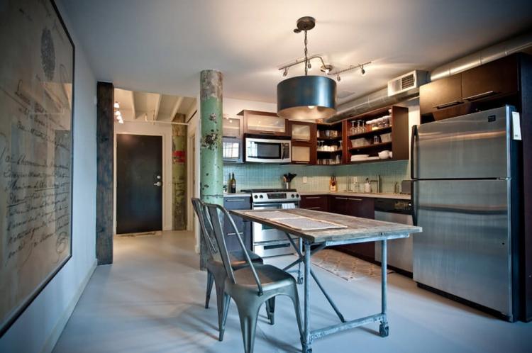 Conception de cuisine de style loft - photos de vrais intérieurs