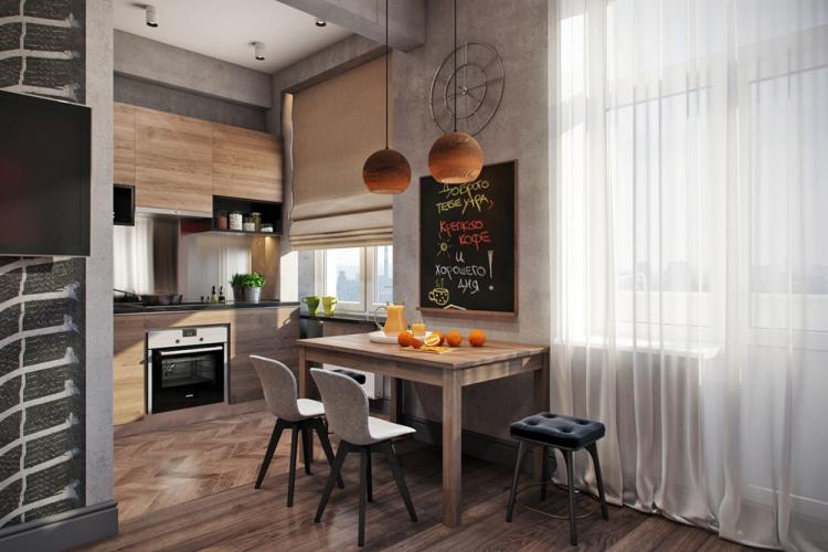 Conception de cuisine de style loft - photos de vrais intérieurs