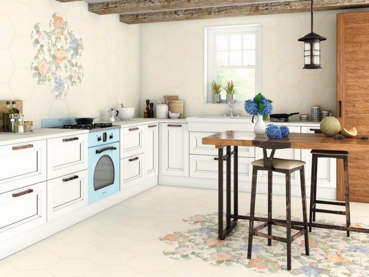 Finitions de sol - Conception de cuisine de style provençal