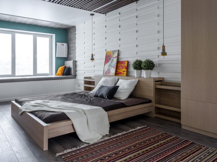 Conception d'appartement avec des accents lumineux