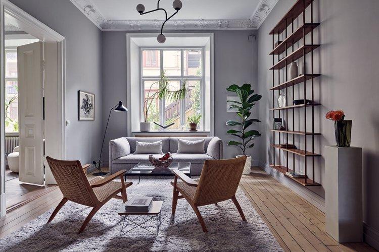 Appartement scandinave Toutes les nuances de gris - Design d'appartement de style scandinave