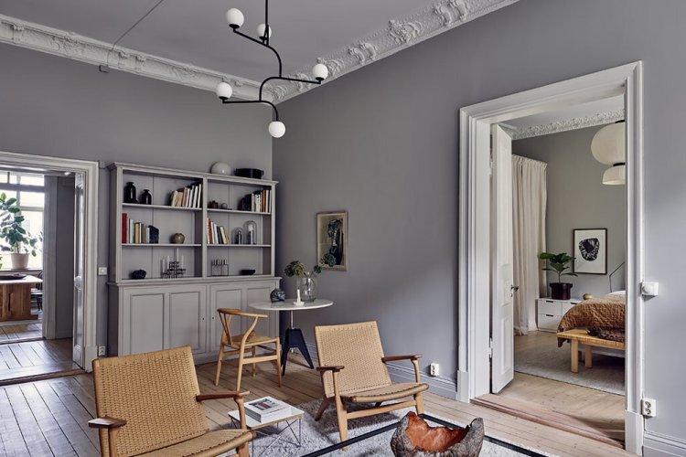 Appartement scandinave Toutes les nuances de gris - Design d'appartement de style scandinave