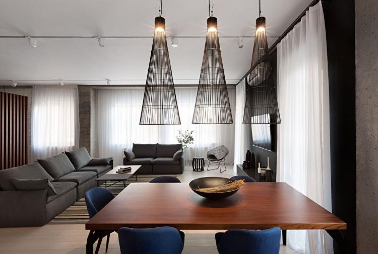 Conception d'appartement en bois et marbre