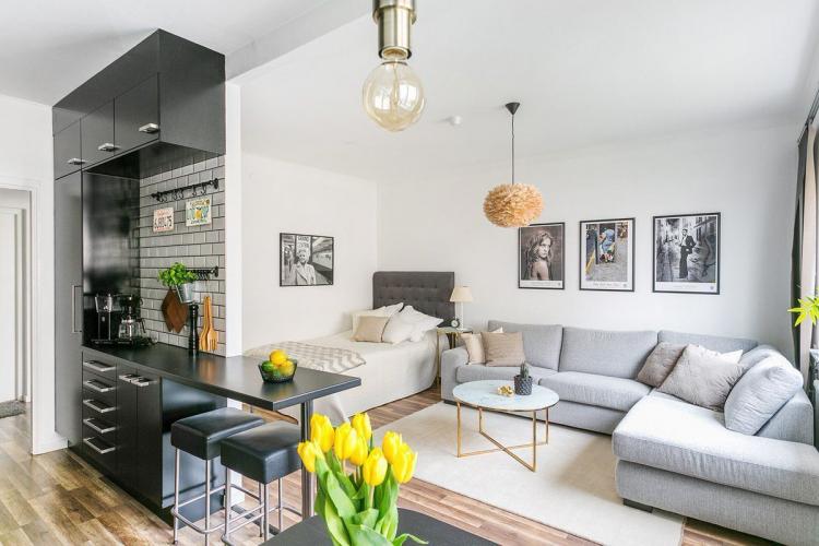 Conception de petit appartement - photos d'intérieurs réels