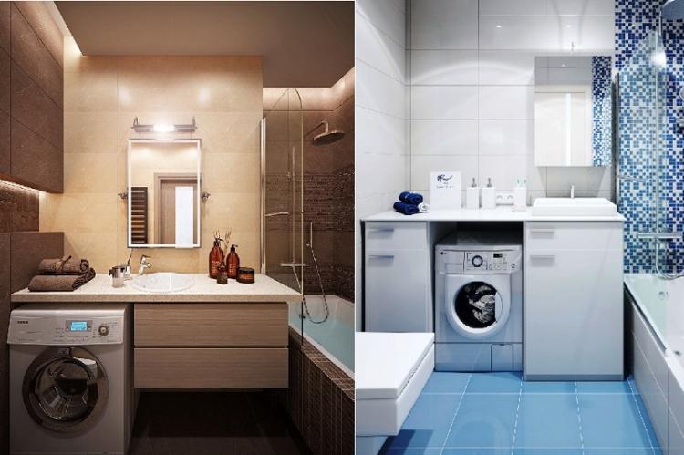 Où mettre la machine à laver - Conception d'une petite salle de bain