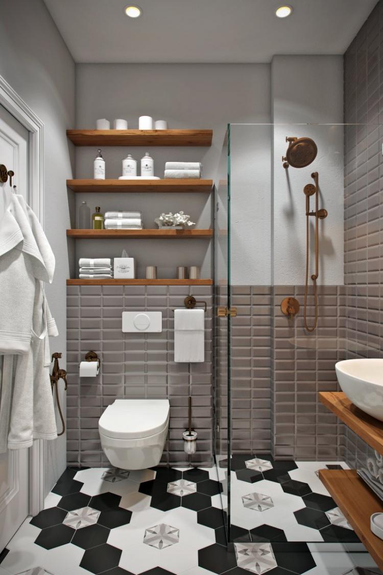 Conception de petite salle de bain - photos de vrais intérieurs