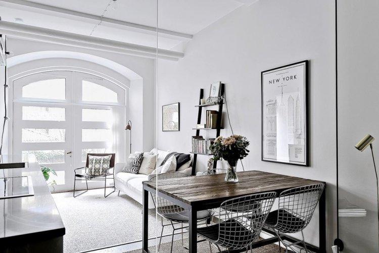 Contrastes et miroirs pour 33 m² à Göteborg - Conception d'un studio 33 m²