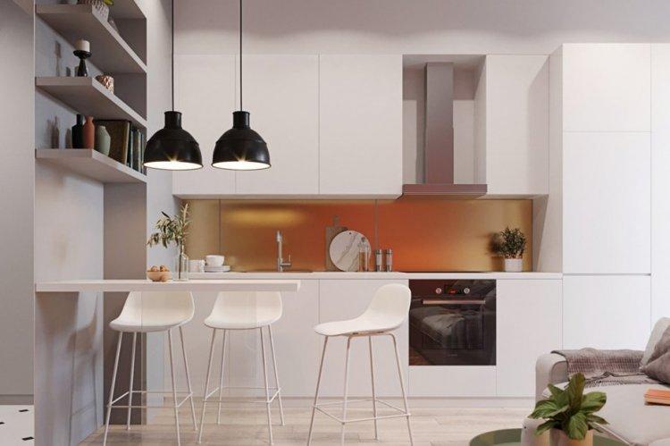 Un peu de chaleur pour 33 m². à Sotchi - Conception d'un appartement d'une pièce de 33 m²