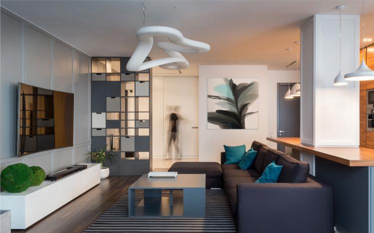 Style moderne - Conception d'un appartement d'une pièce de 40 m².