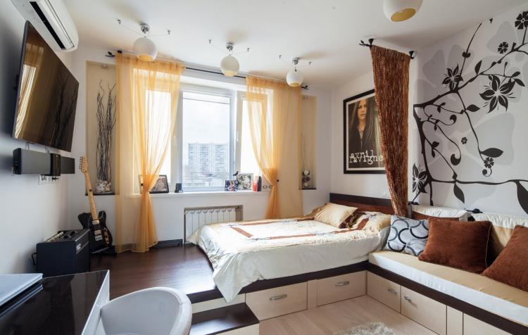 Conception d'un appartement d'une pièce de 40 m². - Photo