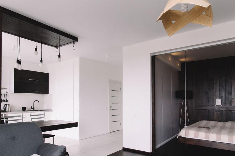 Conception d'un appartement d'une pièce de 40 m². - Photo