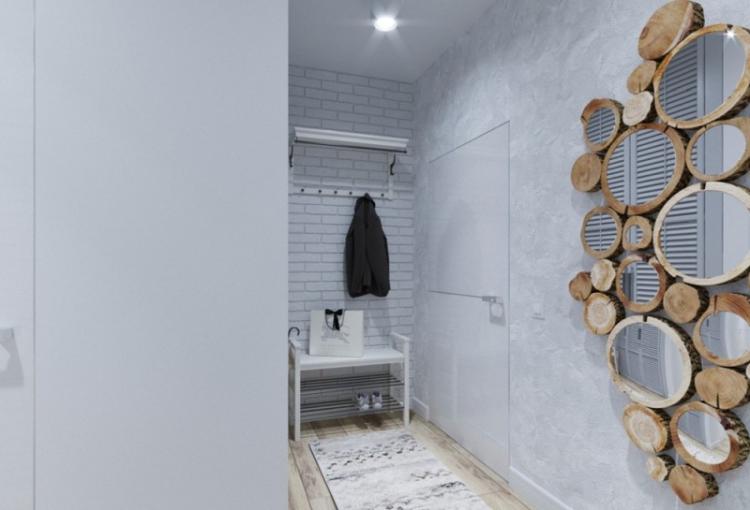 Miroir à l'intérieur du couloir - Conception du couloir à Khrouchtchev