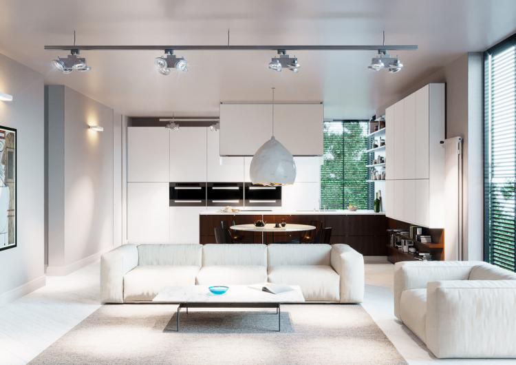 Projet de conception d'appartement de ciel blanc