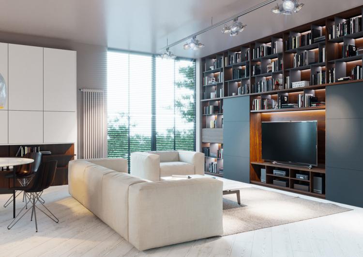 Projet de conception d'appartement de ciel blanc