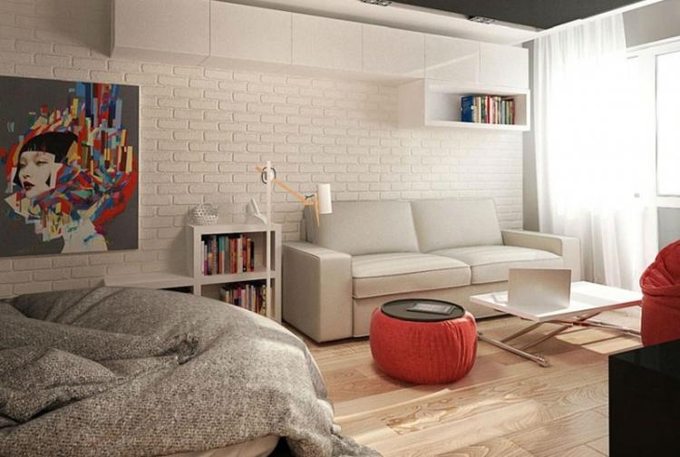 Petit salon combiné avec une chambre - Interior Design