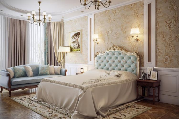 Chambre dans un style classique - photo de design d'intérieur