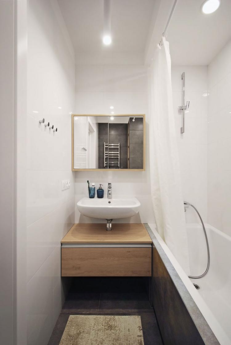 Design d'intérieur de salle de bain 3 m². - des photos de vrais intérieurs