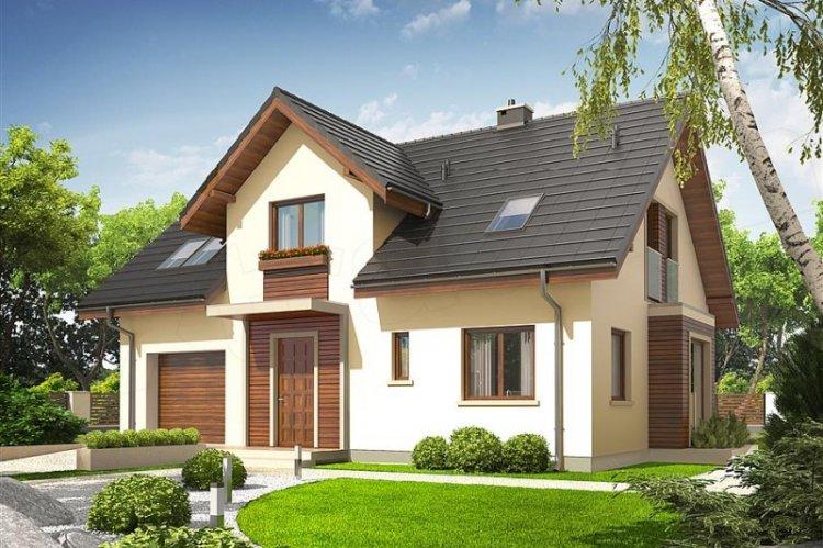 Maison avec un grenier et un garage - projets et photos