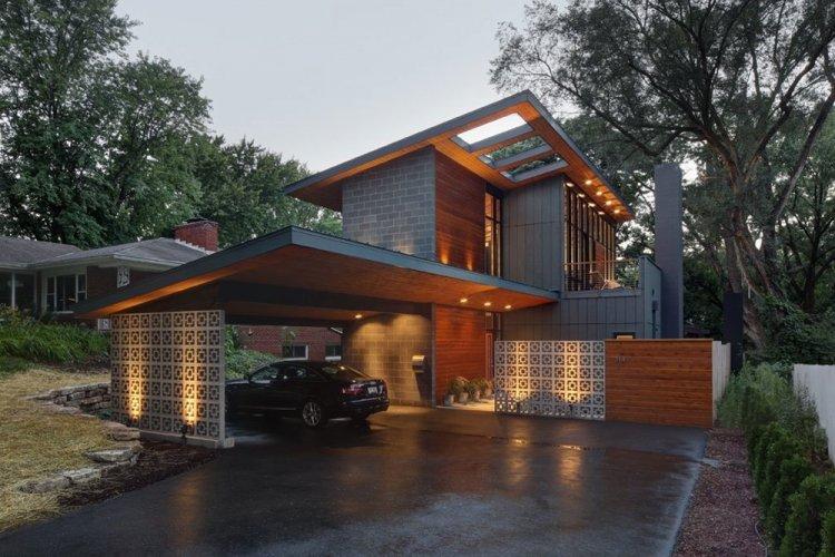 Maison de style scandinave avec garage - projets et photos