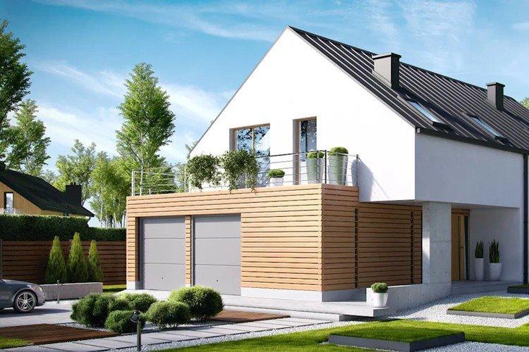 Maison de style scandinave avec garage - projets et photos