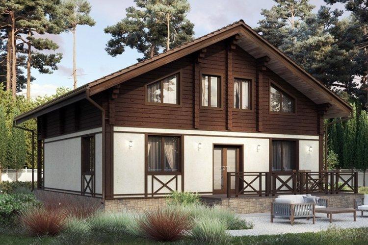 Maison de style scandinave avec un grenier - projets et photos