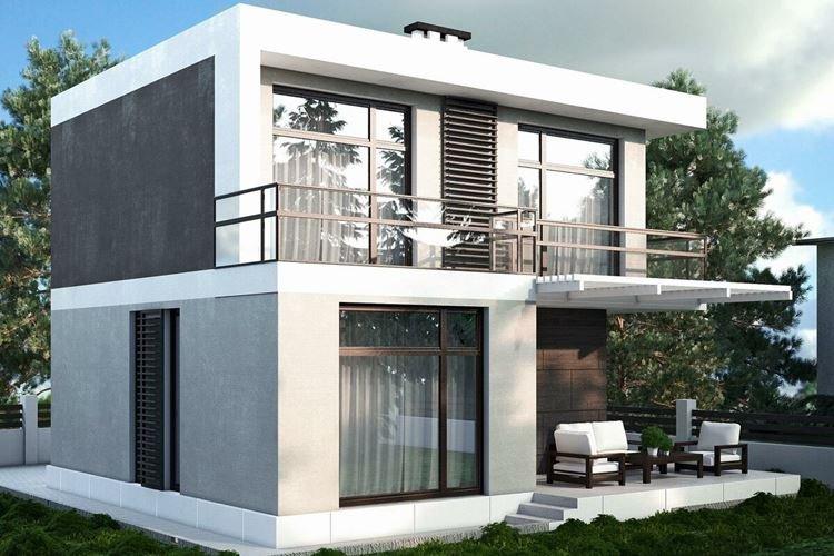 Maison high-tech avec balcon