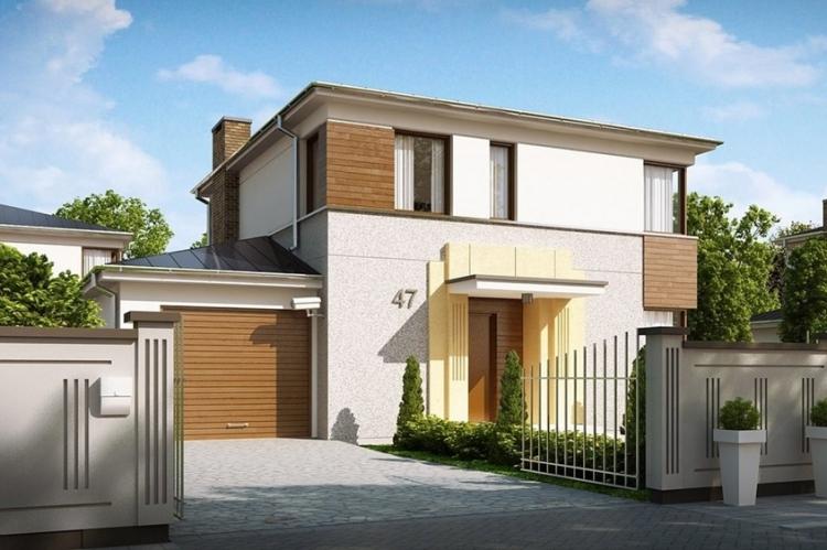 Maisons à deux étages avec garage - projets et photos