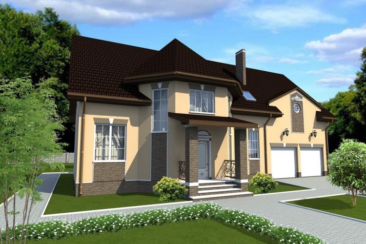 Maisons à deux étages avec garage - projets et photos