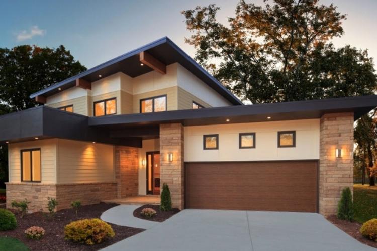 Maisons à deux étages avec garage - projets et photos