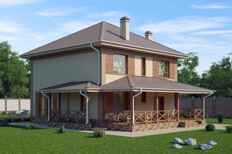 Maisons à deux étages avec terrasse - projets et photos