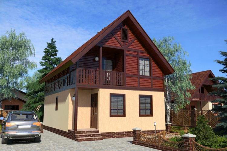 Maisons à deux étages avec grenier - projets et photos