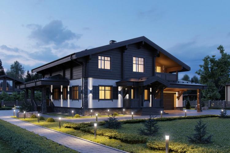 Maisons à deux étages de style chalet - projets et photos