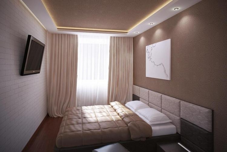 Plafonds tendus sur deux niveaux dans la chambre