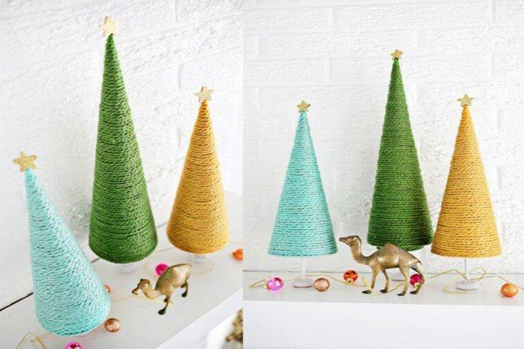 Sapin de Noël DIY en fils - photos et idées