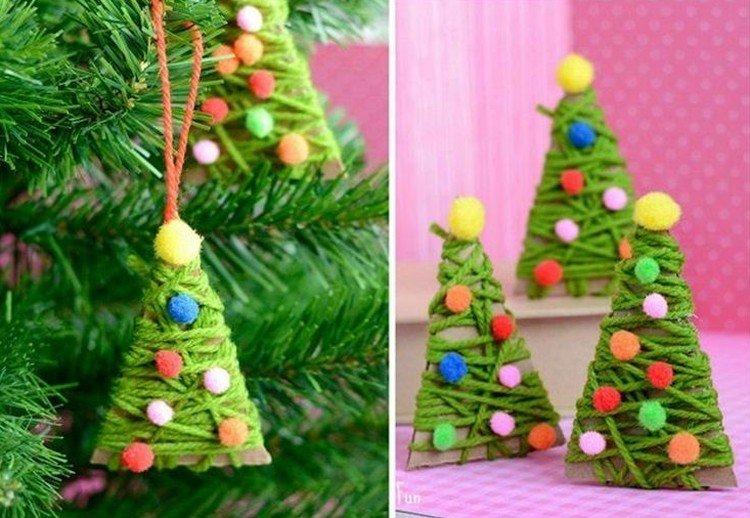 Sapin de Noël DIY en fils - photos et idées