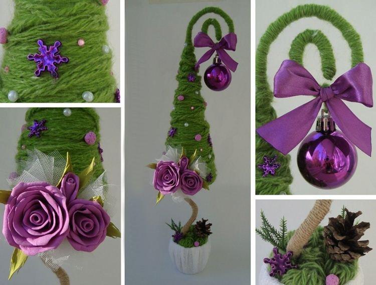 Sapin de Noël DIY en fils - photos et idées
