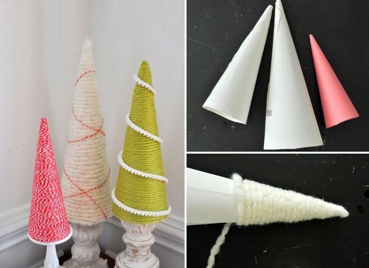 Sapin de Noël DIY en fils - photos et idées