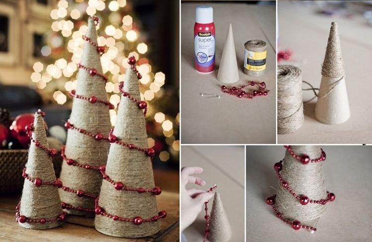 Sapin de Noël DIY en fils - photos et idées