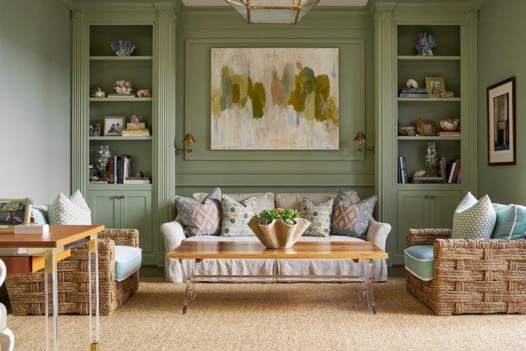 Pistache avec beige - La combinaison de couleurs à l'intérieur